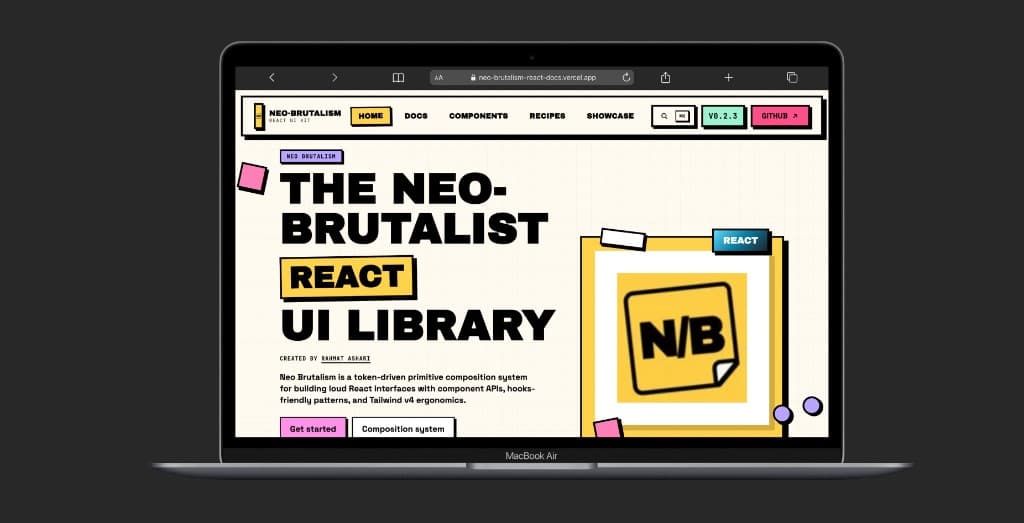 Neo-brutalism React UI Library